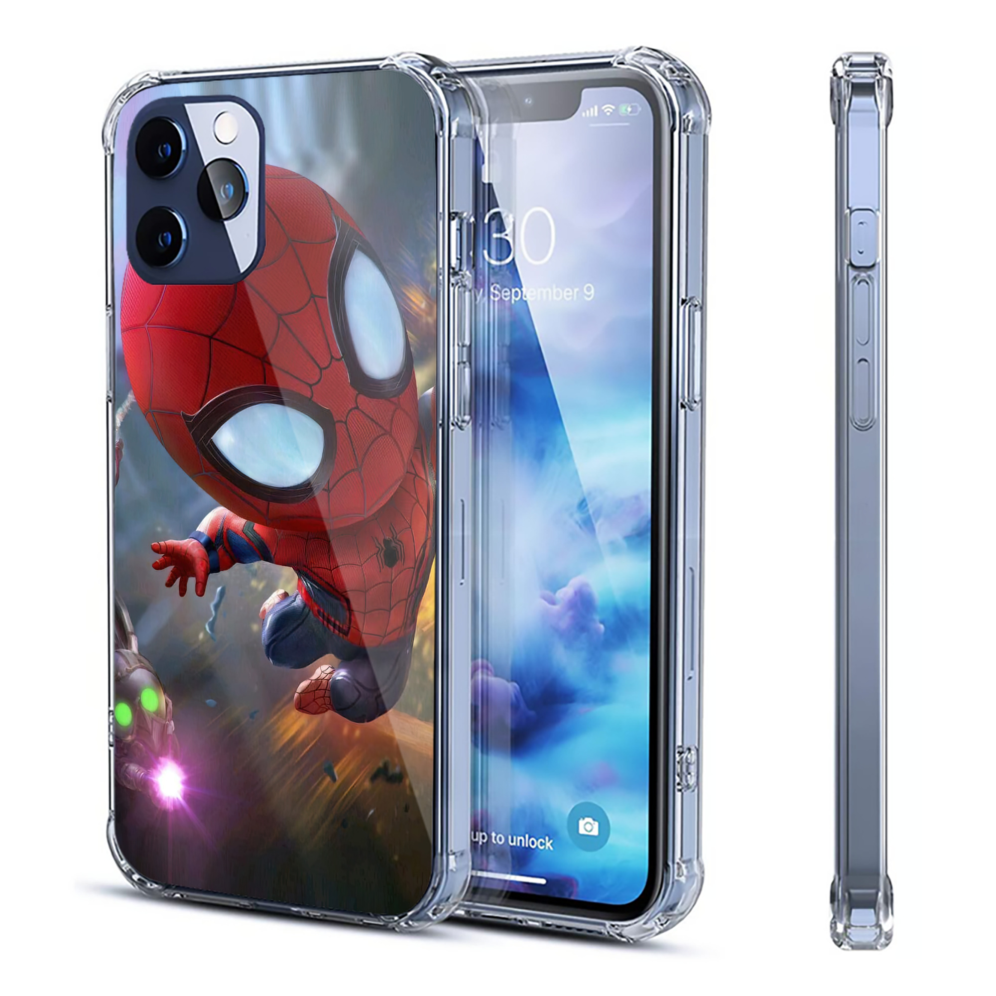 （画像用） Spider Man スパイダーマン 【iPhone 12シリーズ対応】透明スマホケース（クリアソフトケース）